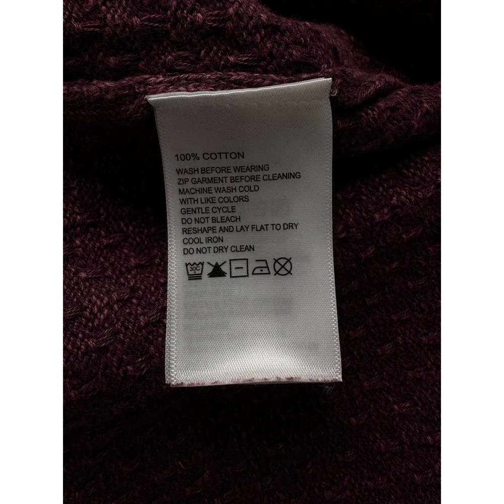 Tommy Bahama Mens XXL Burgundy Waffle Knit Quarter Zip Sweater Elbow Patches - Picture 7 of 10